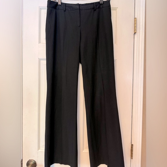 Trina Turk Black Straight Leg Pants with Paisley Waistband - Picture 1 of 7